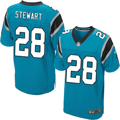 Nike Panthers #28 Jonathan Stewart Blue Alternate Men's Stitched NFL Elite Jersey - Click Image to Close